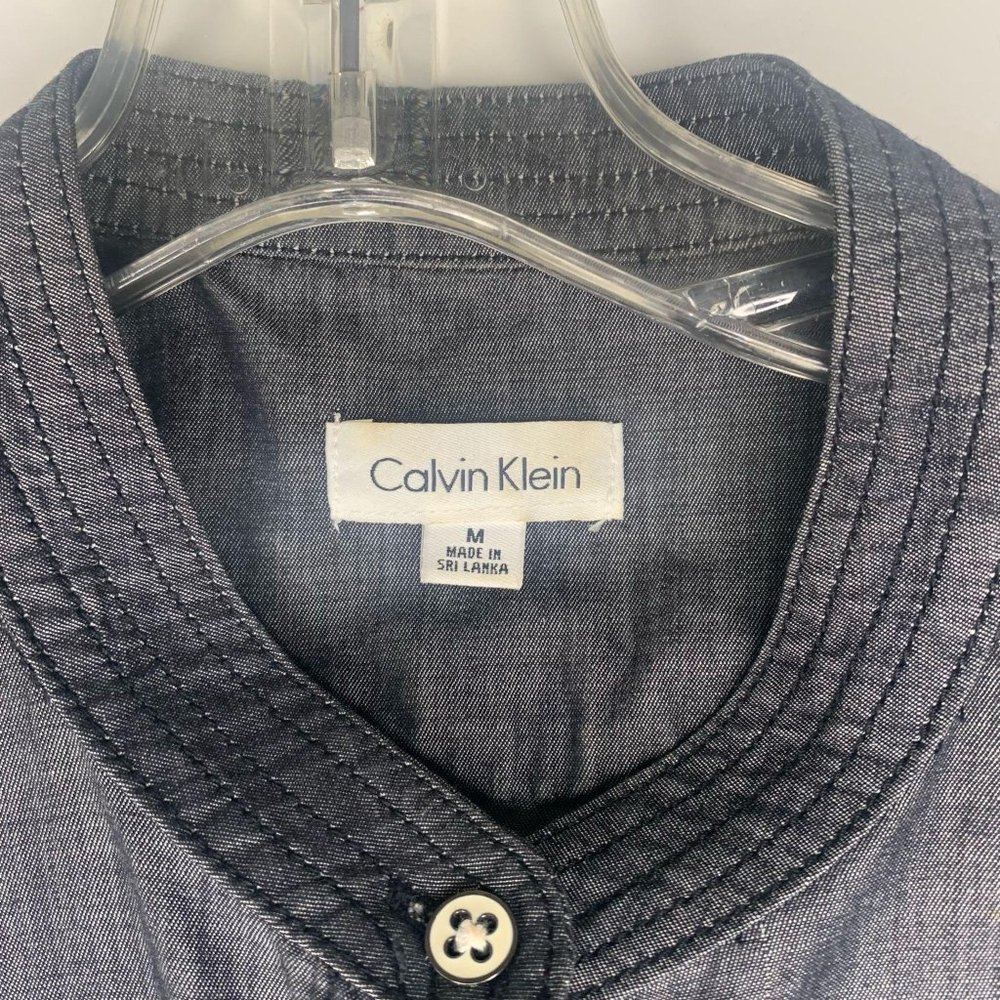 CalvinKlein ButtonUp BeltTie-Waist Utility Dress M - Picture 2 of 8